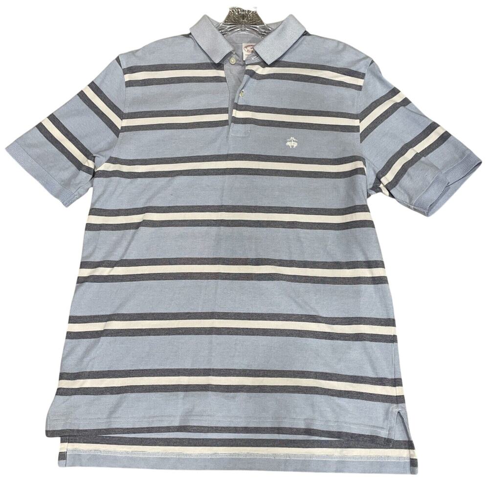 Brooks Brothers Mens Polo Shirt Striped M Preppy Casual Cotton Designer‎